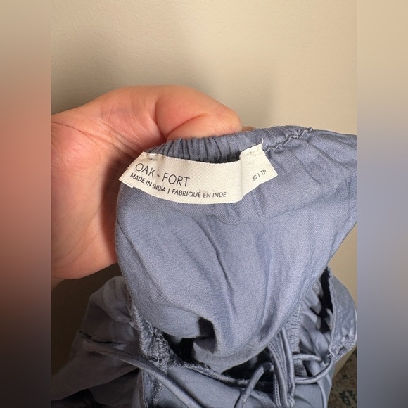 Oak + Fort Puff Sleeve 100% Cotton Mini Dress / Tempest - Picture 10 of 11